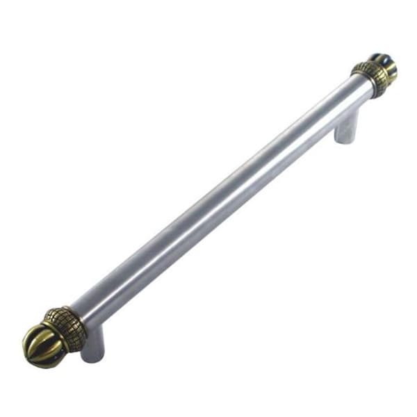 Strategic Brands 24 in. Center to Center 26 in. Satin Brass Antique Rattan Oversize Tube Handle 20320-24 - main